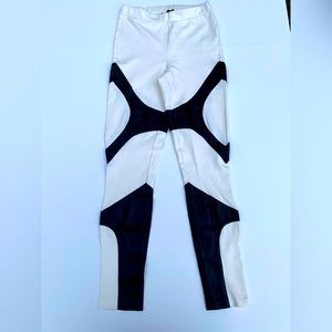 Venus White (cotton) and Black (Faux Leather) Leggings - Size 6